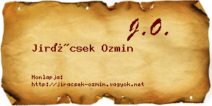 Jirácsek Ozmin névjegykártya